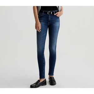 AG Jeans Farrah High-Rise Skinny Jeans in Brooks Dark Wash Denim Size 28 Sleek